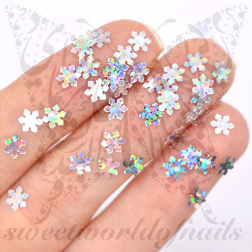 Christmas Nail Art Silver Snowflakes Thin Nail Charms