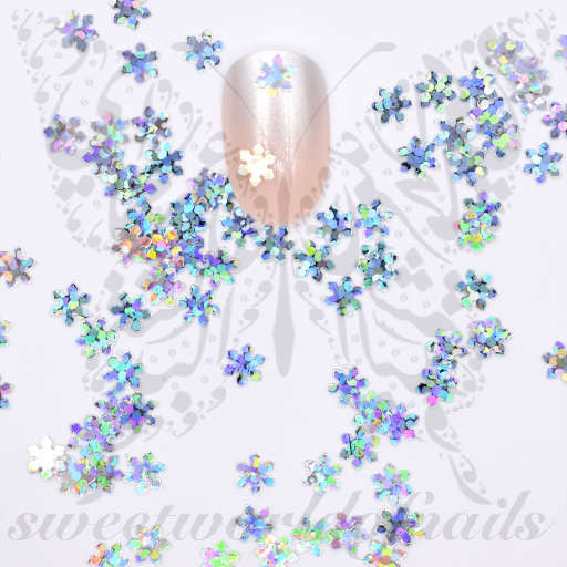 Christmas Nail Art Silver Snowflakes Thin Nail Charms