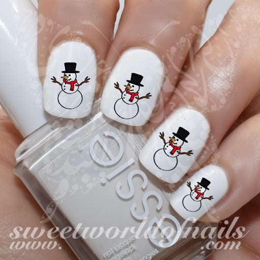 Christmas Nail Art Snowman Nail Water Decals Water Slides