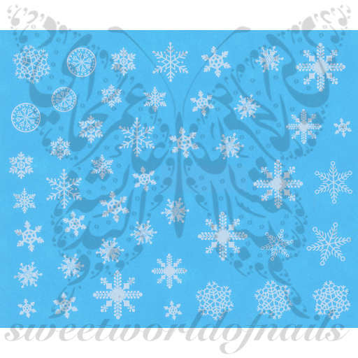 Christmas Nail Art White Snowflakes Nail Water Decals 