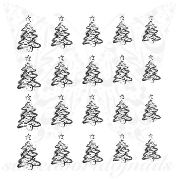 Christmas Nail Art Christmas Tree Water Decals 