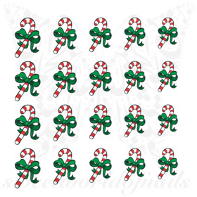 Christmas Nail Art Candy Cane Nail Water Decals