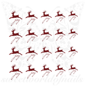 Christmas Nail Art Reindeer Joy Decals
