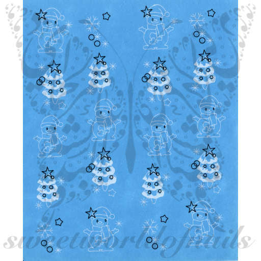 Christmas Nail Art Snowman Nail Water Decals