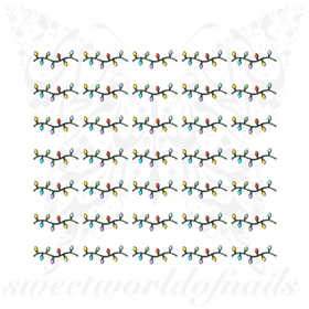 Christmas Nails Christmas Lights Bulbs Water Decals