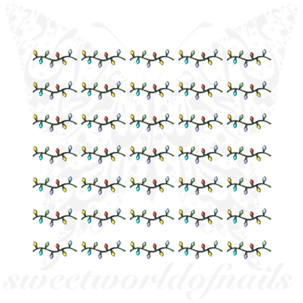 Christmas Nails Christmas Lights Bulbs Water Decals