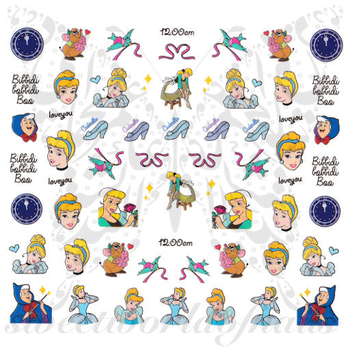 Cinderella Nail Art Nail Water Decals