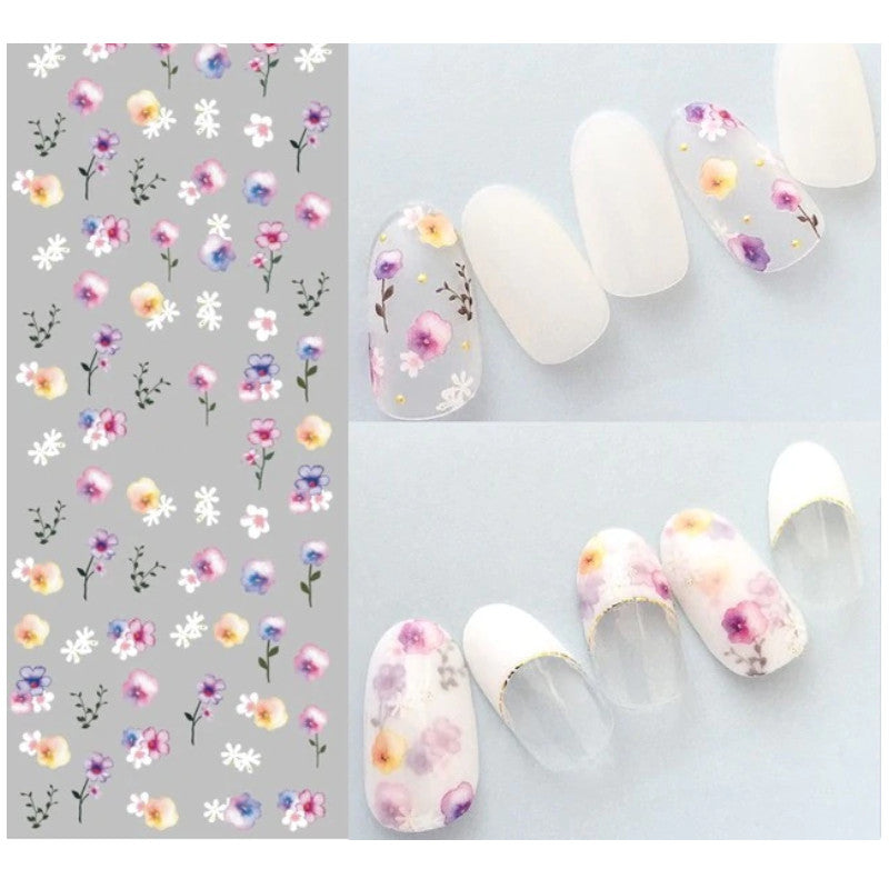 Cute Floral Nails Spring Summer Flowers Water Decals