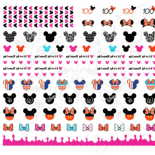 Minnie Mouse Nail Art Water Decals