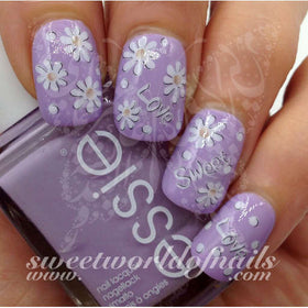 Daisy Flower Nail Art Sweet Love Nail Water Decals Wraps