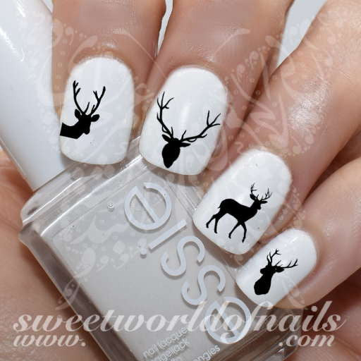 Deer Nail Art Nail Water Decals Transfers Wraps