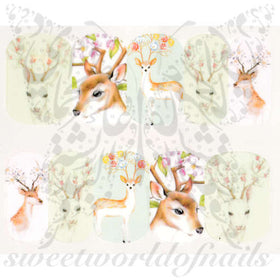 Deer Nail Art Antlers Nail Water Decals 