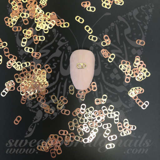 Flower Nails Gold Copper Thin Metallic Nail Charms