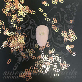 Dior Nails CD Gold Copper Thin Metallic Nail Charms