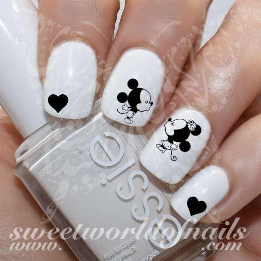 Mickey Minnie Love nail art decals
