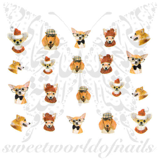 Dogs Nail Water Decals Transfers Wraps