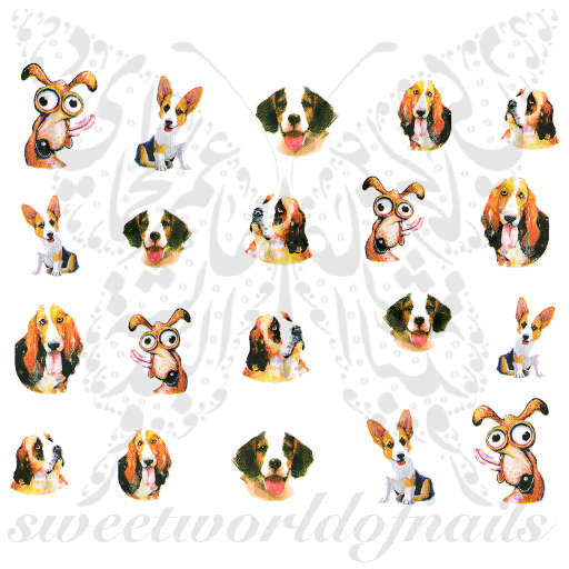 Dogs Nail Art Dogs Assortment Nail Water Decals Slides