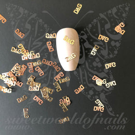 Dolce & Gabbana Nails Gold Thin Metallic Nail Charms