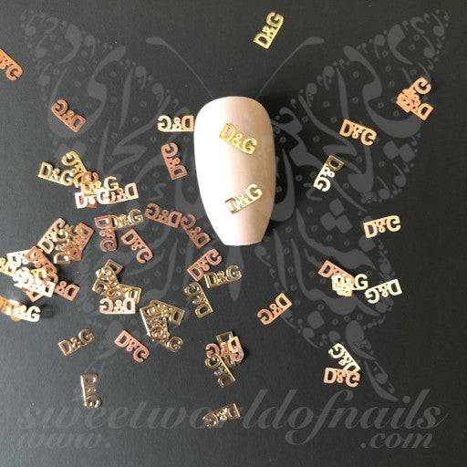 Dolce & Gabbana Nails Gold Thin Metallic Nail Charms