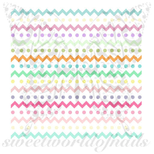 Easter Nail Art Spring colors Chevron Nail Water Decals Nail Transfers Wraps