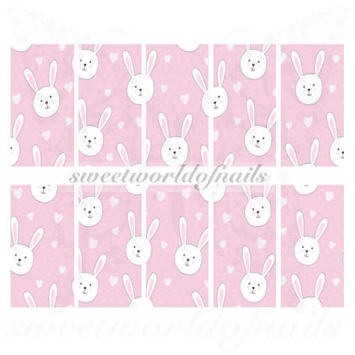 Easter Nail Art Easter Bunny Nail Full Water Wraps