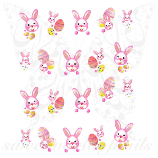 Easter Nails Cute Bunny Eggs Nail Water Decals