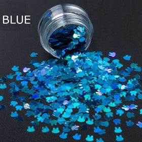 Blue Easter Nails Bunny Rabbit Confetti Glitter Nail Decoration