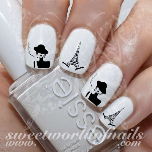 Paris Eiffel Tower Vintage Rose Nail Art by The Crafty Ninja - YouTube