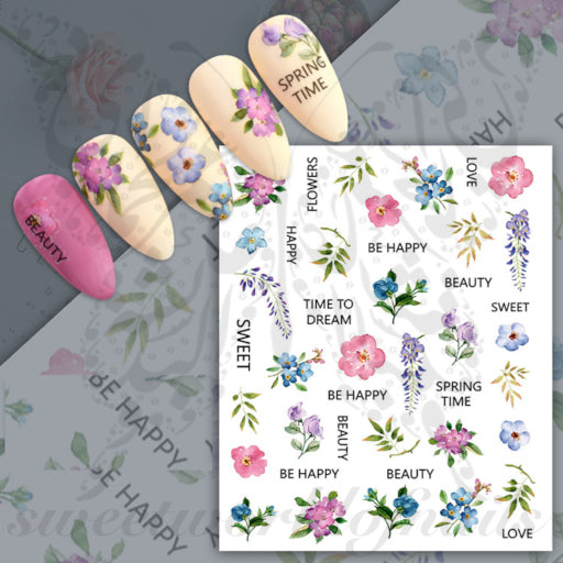 Spring Flowers Nail Art Stickers
