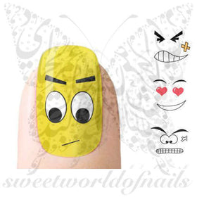 Face Expressions Nail Art Nail Water Decals Water Slides