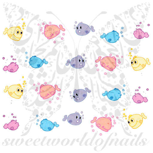Fish Nail Art Colorful Fish Nail Water Decals Transfers Wraps
