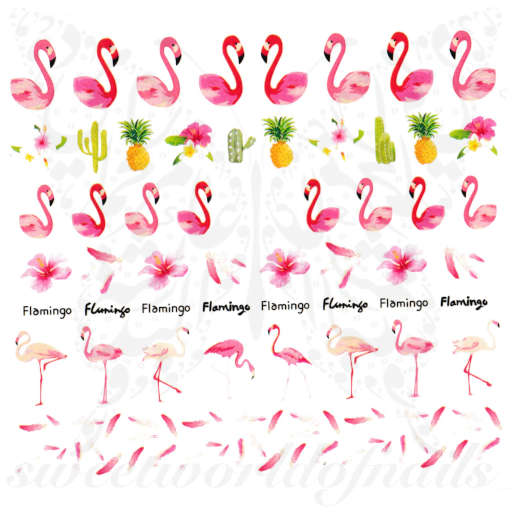 Flamingo Nails Nail Water Decals