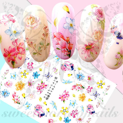 Floral Nail Art Spring Summer Flower Stickers