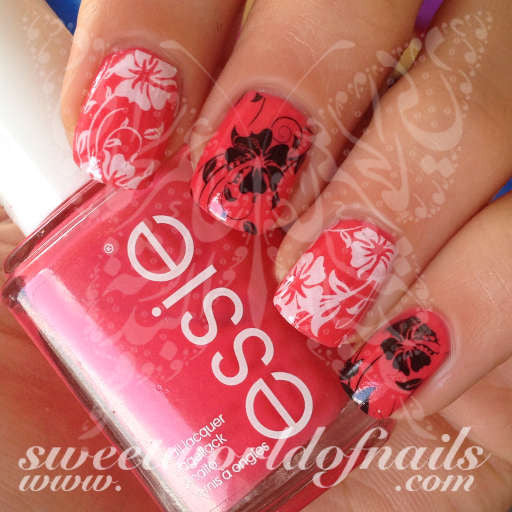 Flower Nail Art Black and White Flowers Nail Water Decals Water Slides