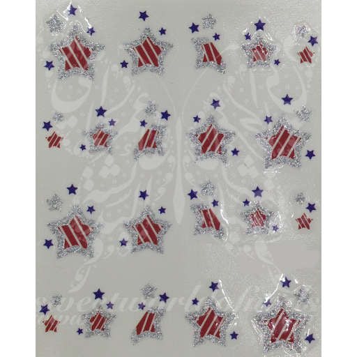 4th of July Nail Art Water Decals Glitter Stars American Flag Fourth of July Nails