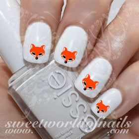 Fox Nail Art Cute Fox Face Nail Water Decals Water Slides