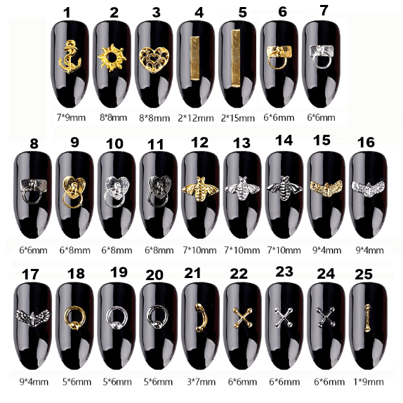 3D Gucci Bee Anchor Sun Nail Decoration Studs-2 pcs