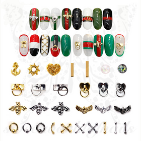 3D Gucci Bee Anchor Sun Nail Decoration Studs-2 pcs