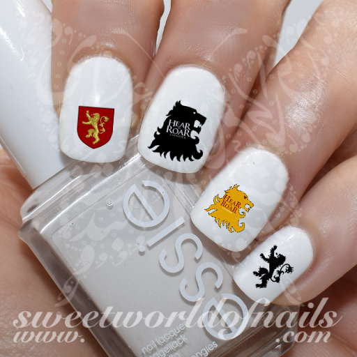 Game of Thrones Nail Art house Of lannister Nail Water Decals