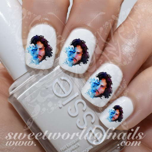 Game of Thrones Art Nail Jon Snow White Walker Water Decals