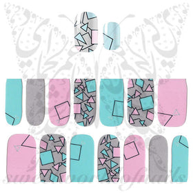 Geometric Nail Art Full Nail polish wraps stickers
