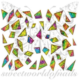 Geometric Nail Art Colorful Gold Nail Stickers