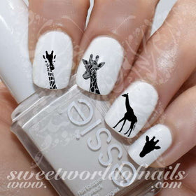 Giraffe Nail Art Silhouette Nail Water Decals Slides