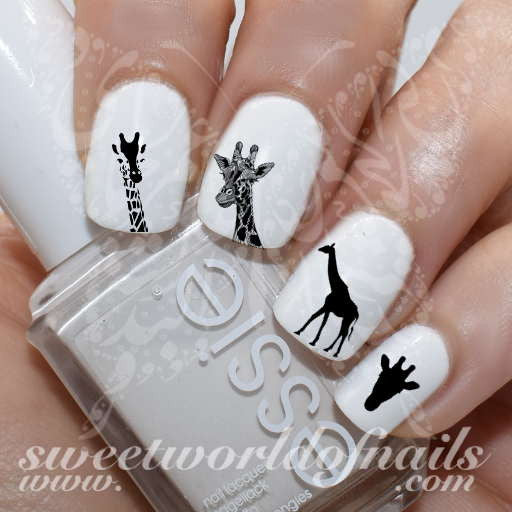 Giraffe Nail Art Silhouette Nail Water Decals Slides