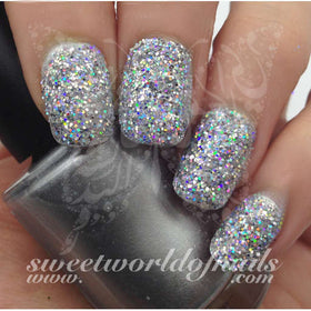Nail Glitter Holographic Silver Sparkle Glitter Dust Powder Nail Art