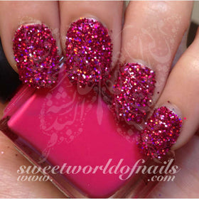 Nail Glitter Hot Pink Sparkle Glitter Dust Powder Nail Art #2
