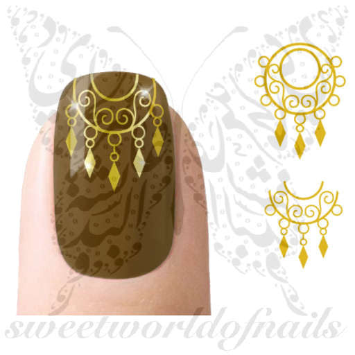 Gold Nail Art Nail Water Decals Water Slides