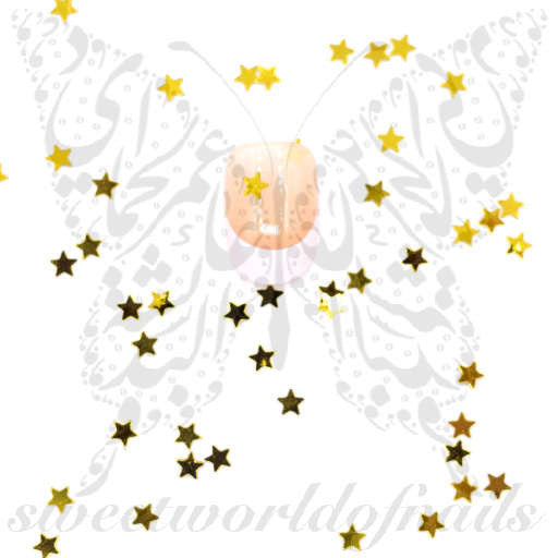 3D Gold Stars Nail Decoration