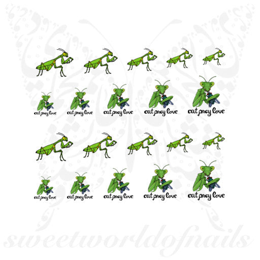 Mantis nail art decals