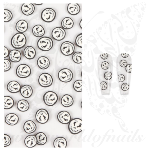 Jack Halloween polymer clay cane Fimo slices Nail Art